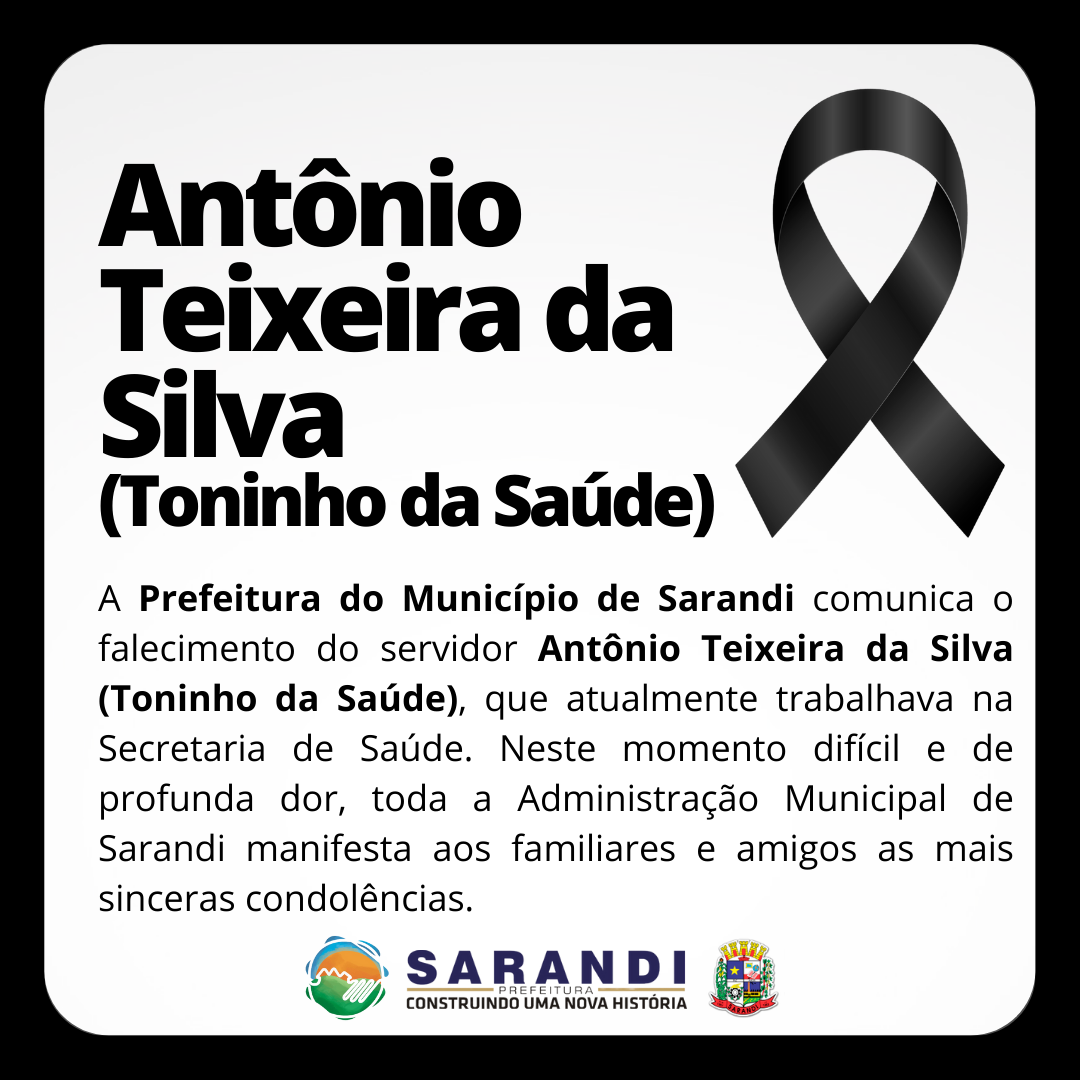 Nota de Pesar - Antônio Teixeira da Silva